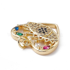 Латунные разноцветные подвески из кубического циркония&nbsp;KK-E068-VA184-2