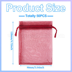 50 шт. мешочки из органзы для хранения ювелирных изделий&nbsp;OP-TA0001-16D