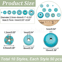 500 шт. 10 нити синтетических бирюзовых бусин G-AR0005-76