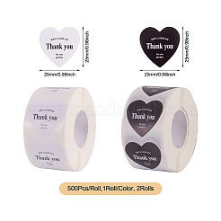 2 рулон 2-х цветных сердечек с наклейками в виде ролла со словами благодарности&nbsp;DIY-TA0013-57