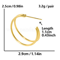 Модные серьги-гвоздики из нержавеющей стали 304 в форме буквы С&nbsp;RC4314-2