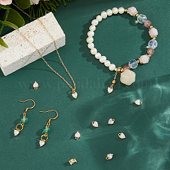 12шт латунные подвески из кубического циркония с микро-паве&nbsp;KK-FH0007-95A