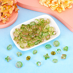 96 шт. 8 стиля двухцветные прозрачные акриловые бусины&nbsp;MACR-TA0002-12