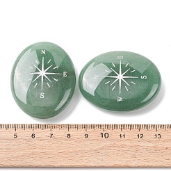 Овальный компас из натурального зеленого авантюрина для украшения витрины G-G301-02F