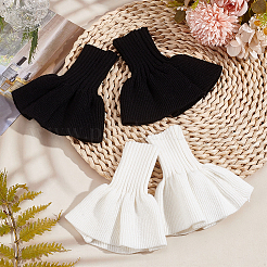 2 пара двухцветных хлопковых трикотажных манжет с резинкой AJEW-FG0003-95