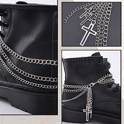 2 шт. двухслойные браслеты из сплава с крестиками для женщин&nbsp;AJEW-SP0001-96