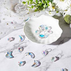 24шт 2 стильные стеклянные подвески со стразами&nbsp;GLAA-OC0001-27