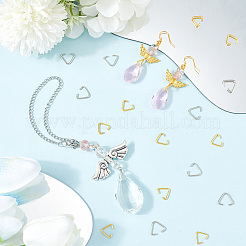 300 шт. 2-х цветное железное треугольное соединительное кольцо IFIN-SP0001-14