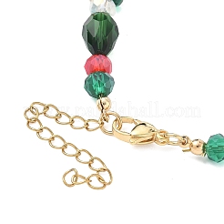 Браслеты с подвесками из сплава эмали «Рождественская елка&nbsp;BJEW-TA00506