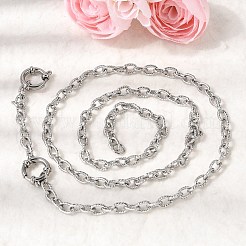 Ожерелья из витой цепочки из нержавеющей стали 201 толщиной 5 мм&nbsp;NJEW-K302-11P