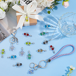 40 шт. 8 стиля подвесные украшения из стекла и сплава в виде ангела&nbsp;HJEW-FH00076