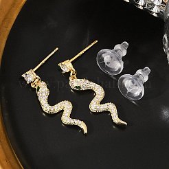 Серьги-гвоздики из циркония EJEW-P301-14G