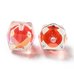 Двухцветное УФ-покрытие радужных переливающихся акриловых бусин TACR-D010-02F