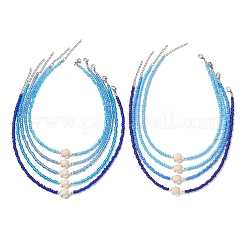 9 шт. 9 варианта ожерелья из искусственной бирюзы в виде морской черепахи с бусинами из стекла для женщин&nbsp;NJEW-JN05930