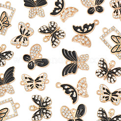 28шт 6 стиля подвески из сплава со стразами&nbsp;ENAM-FS0002-67