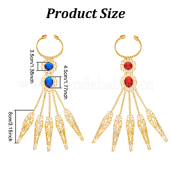 4шт 2-цветный акриловый овальный браслет на всю руку&nbsp;BJEW-AN0001-23