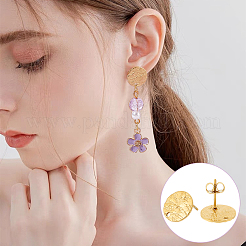 12 шт. ионное покрытие (IP) 304 нержавеющая сталь гвоздики фурнитура для сережек STAS-LP0001-12