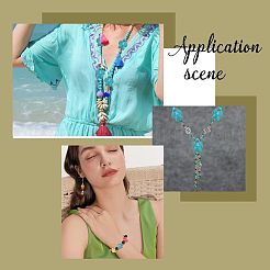 Синтетических нитей бирюзовые бусы G-NB0003-71