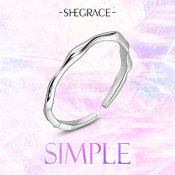 925 кольцо-манжета из серебра {925} пробы с родиевым покрытием JR782A