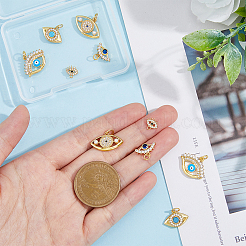 10 шт. 5-х глазные подвески из латуни с микропаве из кубического циркония KK-DC0003-49