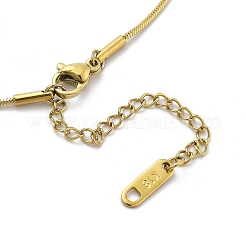 304 нержавеющая сталь полая бабочка кулон круглая змея цепи ожерелья для женщин NJEW-S008-01G