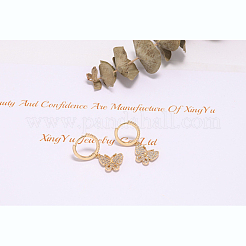 Серьги-кольца huggie из латуни с микропаве с кубическим цирконием JE022A-X