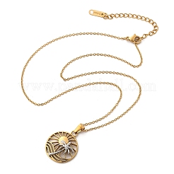 Летние пляжные ожерелья из нержавеющей стали 304 с подвеской в виде кокосовой пальмы NJEW-R026-01G