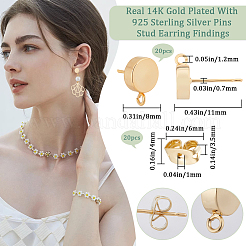 20 шт. латунные серьги-гвоздики KK-BBC0011-30