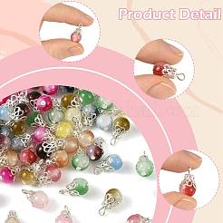 100 шт. 10-цветные подвески из искусственного нефрита с эффектом кракле&nbsp;PALLOY-FS00056