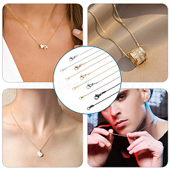 10 шт. 5 цвета 304 нержавеющая сталь серпантинные цепочки ожерелья комплект для мужчин и женщин NJEW-BC0001-10