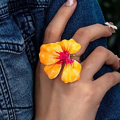 Цветочные эмалевые регулируемые открытые манжеты для женщин FS-WG454BA-03