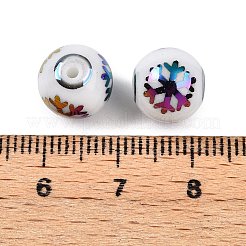 Рождественские непрозрачные стеклянные бусины&nbsp;X-EGLA-R113-01D