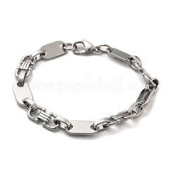 Браслеты из овальной цепи из нержавеющей стали 304 для женщин и мужчин BJEW-A033-04P