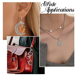 20 шт. 10-цветный полумесяц в тибетском стиле из сплава с подвесками из драгоценных камней&nbsp;PALLOY-CJ00174