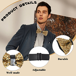 1шт полиэстер со стразами галстуки-бабочки для жениха&nbsp;AJEW-SP0003-32B