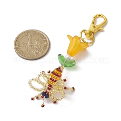 Пчелы стеклянные бусины ручной работы подвески украшения HJEW-MZ00069-01