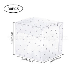 Узор в горошек прозрачный ПВХ квадратная подарочная коробка конфеты угощение подарочная коробка CON-BC0006-22