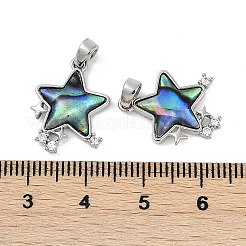 Подвески в форме звезды из натуральной ракушки пауа&nbsp;X-KK-U043-22P-01