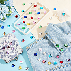 120 шт. 10 цвета конусообразные пришивные стразы GLAA-GA0001-57A