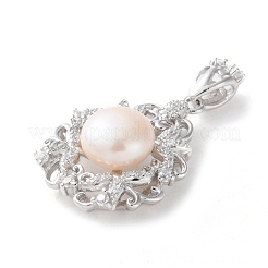 925 подвеска в виде цветка из стерлингового серебра с прозрачным кубическим цирконием STER-M092-03P