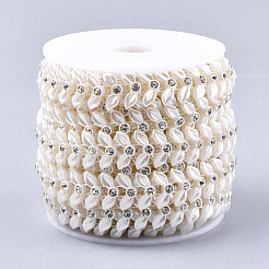 Абс пластика имитация жемчуга бисером отделка гирляндой AJEW-S073-18