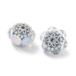 Акриловые бусины-рондели со стразами&nbsp;CLAY-NH0003-02AS-06