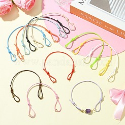 60шт 12 цвета регулируемый вощеный полиэстеровый шнур для изготовления браслета&nbsp;AJEW-CJ00011