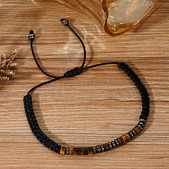 Браслеты из бусин из натурального тигрового глаза и синтетического магнитного гематита для мужчин и женщин&nbsp;LW5953