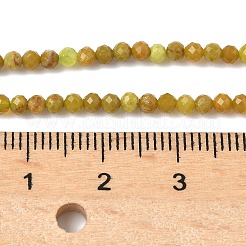 Нити натуральных желто-зеленых опаловых бусин G-D306-A06-2mm