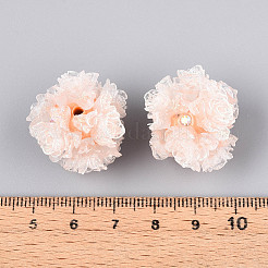 Бусины из полимерной глины со стразами и рельефными смоляными розами RESI-T059-01A-03