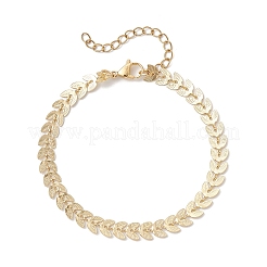 Браслеты-цепочки из латуни с листьями для женщин&nbsp;BJEW-JB12685
