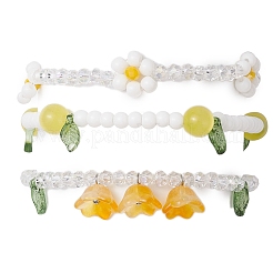 3шт 3 цвета акриловые подвески браслеты наборы для женщин&nbsp;BJEW-TA00577-01