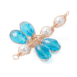 Подвески-соединители из стеклянных бусин в виде стрекозы&nbsp;PALLOY-TA00315-03