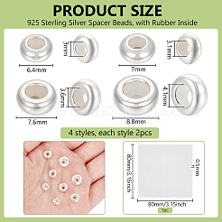 8 шт. 4 стиля 925 бусины-разделители из стерлингового серебра STER-BC0002-46
